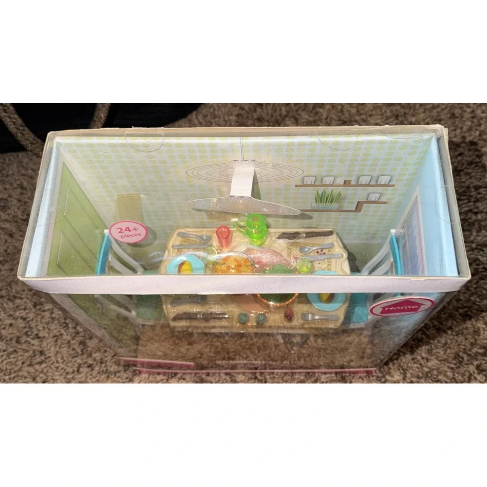 Mattel-Barbie Home Collection Table & Chairs Kitchen Set (NWT) Vintage